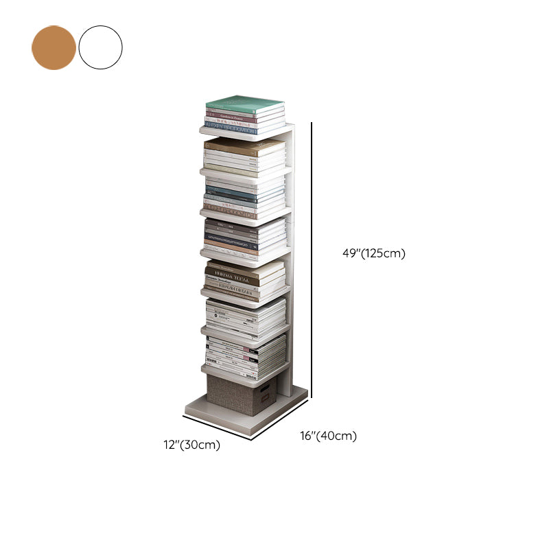 Libreria di libreria contemporanea in legno ingegnerizzato con scaffali