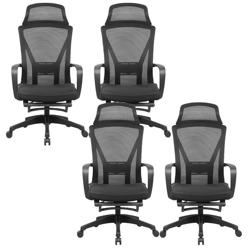 Fixed Arms Office Chair Adjustable Seat Height Modern Slide Desk Chair 4 Piece Set Clearhalo 'furn' 'furn_office_chair' 'Furniture' 'Office Chairs' 'Office Furniture' 'office_chair' 6488298