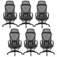 Fixed Arms Office Chair Adjustable Seat Height Modern Slide Desk Chair 6 Piece Set Clearhalo 'furn' 'furn_office_chair' 'Furniture' 'Office Chairs' 'Office Furniture' 'office_chair' 6488300