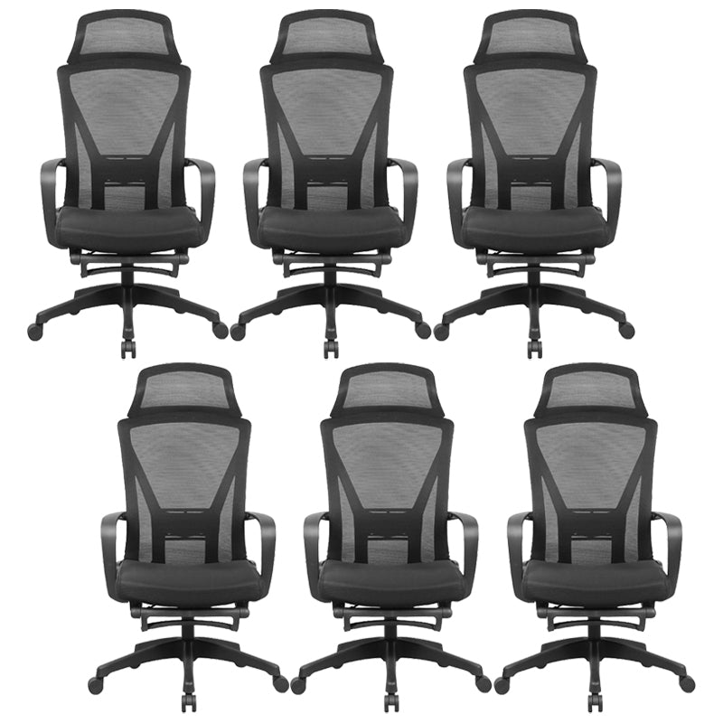 Fixed Arms Office Chair Adjustable Seat Height Modern Slide Desk Chair 6 Piece Set Clearhalo 'furn' 'furn_office_chair' 'Furniture' 'Office Chairs' 'Office Furniture' 'office_chair' 6488300