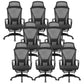 Fixed Arms Office Chair Adjustable Seat Height Modern Slide Desk Chair 8 Piece Set Clearhalo 'furn' 'furn_office_chair' 'Furniture' 'Office Chairs' 'Office Furniture' 'office_chair' 6488302