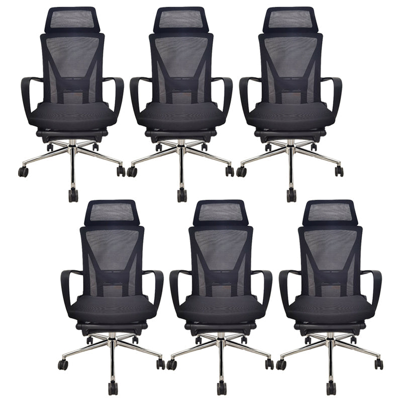 Modern Desk Chair Fixed Arms Task Chair with Wheels for Office 6 Piece Set Clearhalo 'furn' 'furn_office_chair' 'Furniture' 'Office Chairs' 'Office Furniture' 'office_chair' 6488314