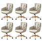 Contemporary Tufted Office Chair Faux Leather Executive Mid-Back Chair Light Gray 6 Piece Set Clearhalo 'furn' 'furn_office_chair' 'Furniture' 'Office Chairs' 'Office Furniture' 'office_chair' 6488366