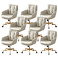 Contemporary Tufted Office Chair Faux Leather Executive Mid-Back Chair Light Gray 8 Piece Set Clearhalo 'furn' 'furn_office_chair' 'Furniture' 'Office Chairs' 'Office Furniture' 'office_chair' 6488368