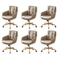 Contemporary Tufted Office Chair Faux Leather Executive Mid-Back Chair Light Brown 6 Piece Set Clearhalo 'furn' 'furn_office_chair' 'Furniture' 'Office Chairs' 'Office Furniture' 'office_chair' 6488375