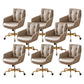 Contemporary Tufted Office Chair Faux Leather Executive Mid-Back Chair Light Brown 8 Piece Set Clearhalo 'furn' 'furn_office_chair' 'Furniture' 'Office Chairs' 'Office Furniture' 'office_chair' 6488376