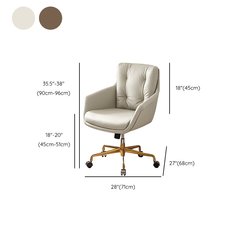 Contemporary Tufted Office Chair Faux Leather Executive Mid-Back Chair Clearhalo 'furn' 'furn_office_chair' 'Furniture' 'Office Chairs' 'Office Furniture' 'office_chair' 6488377