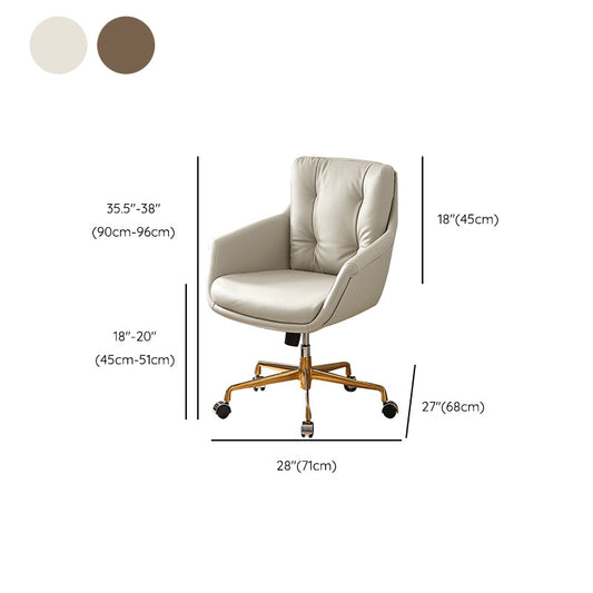 Contemporary Tufted Office Chair Faux Leather Executive Mid-Back Chair