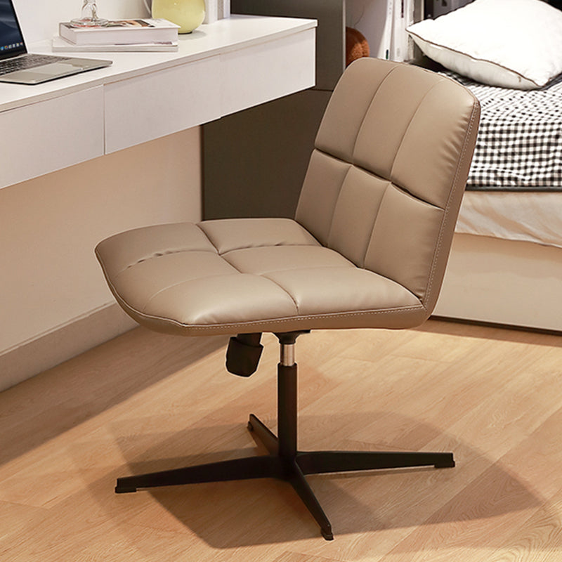 Chaise pivotante capitonnée contemporaine Chaise de bureau à dossier bas en simili cuir