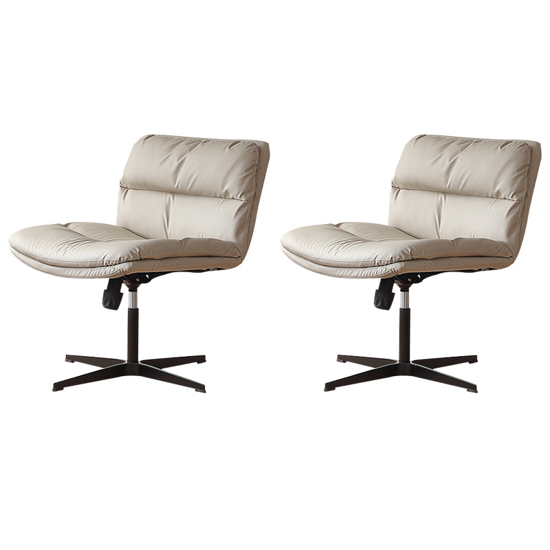 Chaise pivotante capitonnée contemporaine Chaise de bureau à dossier bas en simili cuir