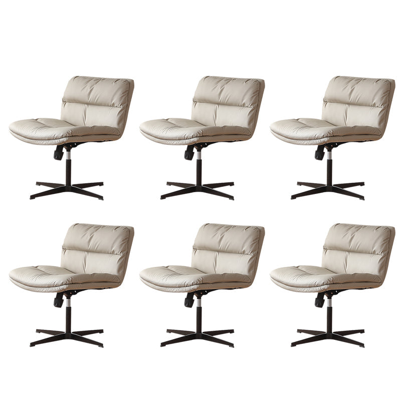 Chaise pivotante capitonnée contemporaine Chaise de bureau à dossier bas en simili cuir