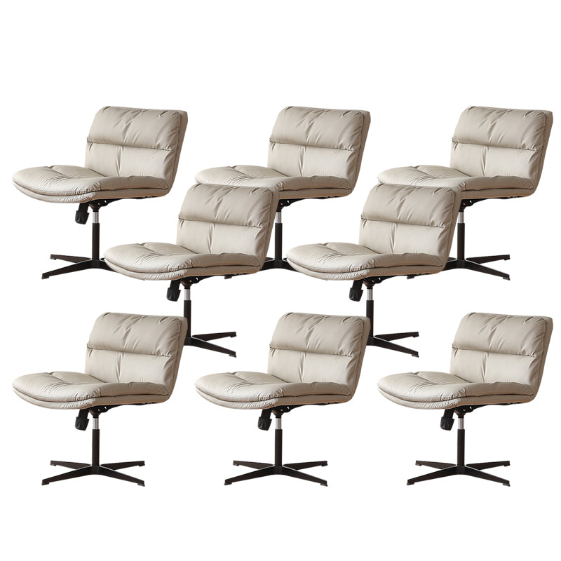 Chaise pivotante capitonnée contemporaine Chaise de bureau à dossier bas en simili cuir