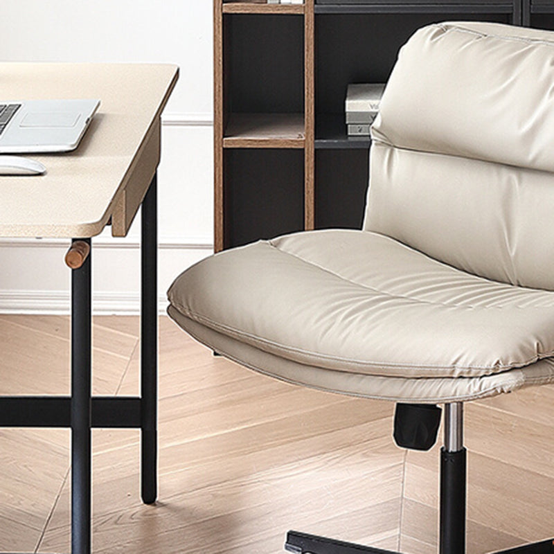 Chaise pivotante capitonnée contemporaine Chaise de bureau à dossier bas en simili cuir