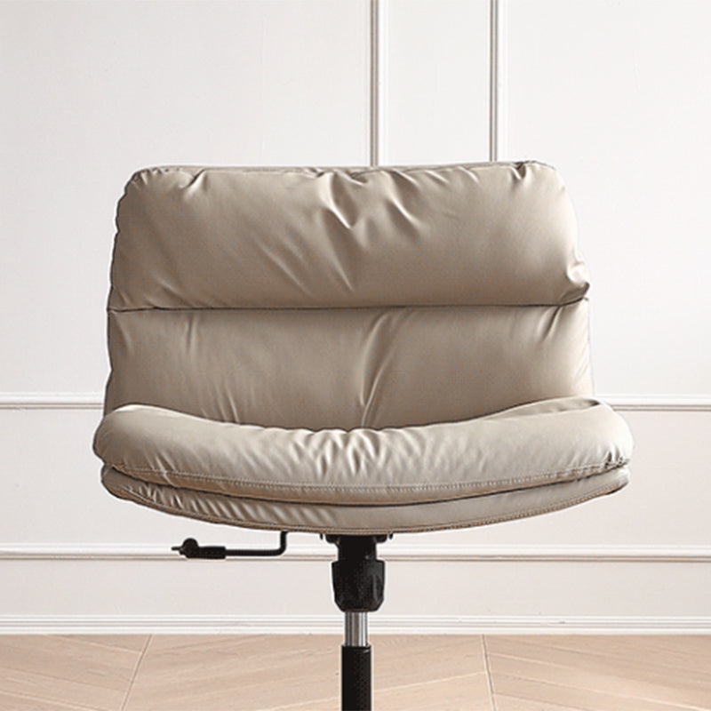 Chaise pivotante capitonnée contemporaine Chaise de bureau à dossier bas en simili cuir