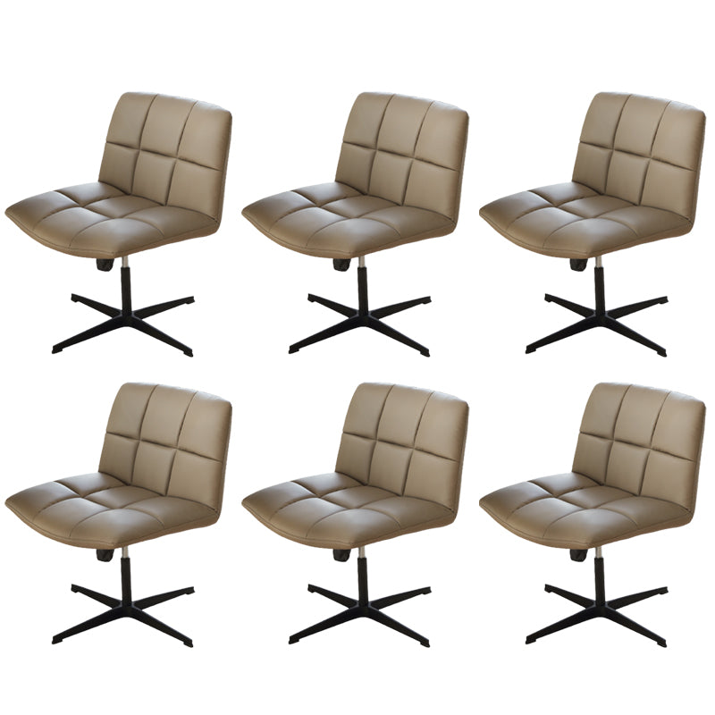 Chaise pivotante capitonnée contemporaine Chaise de bureau à dossier bas en simili cuir