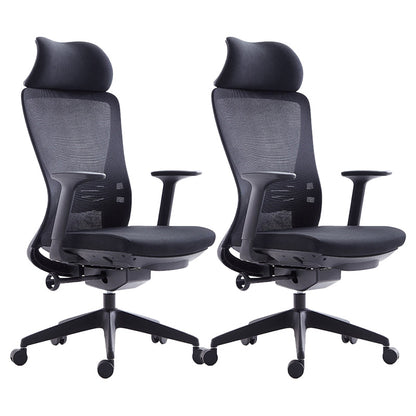 Silla de oficina moderna, altura ajustable del asiento, brazos fijos, silla de escritorio deslizante con ruedas