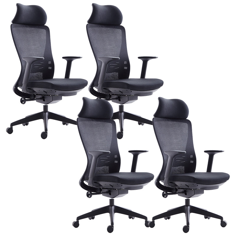 Silla de oficina moderna, altura ajustable del asiento, brazos fijos, silla de escritorio deslizante con ruedas