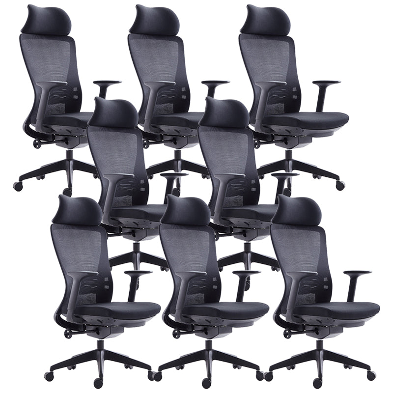 Silla de oficina moderna, altura ajustable del asiento, brazos fijos, silla de escritorio deslizante con ruedas