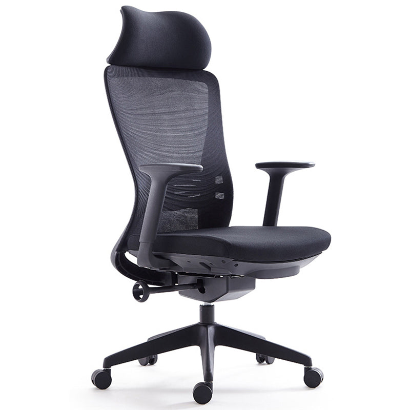 Silla de oficina moderna, altura ajustable del asiento, brazos fijos, silla de escritorio deslizante con ruedas