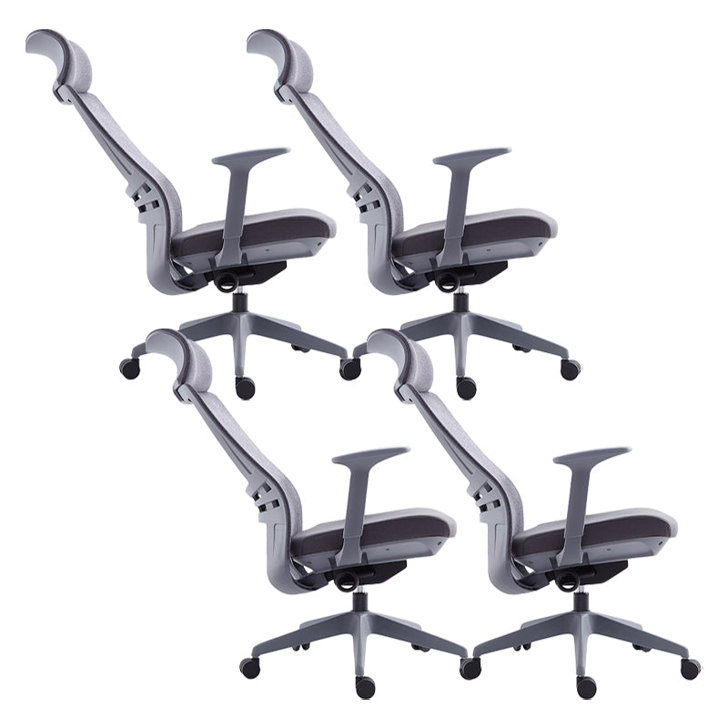 Silla de oficina moderna, altura ajustable del asiento, brazos fijos, silla de escritorio deslizante con ruedas