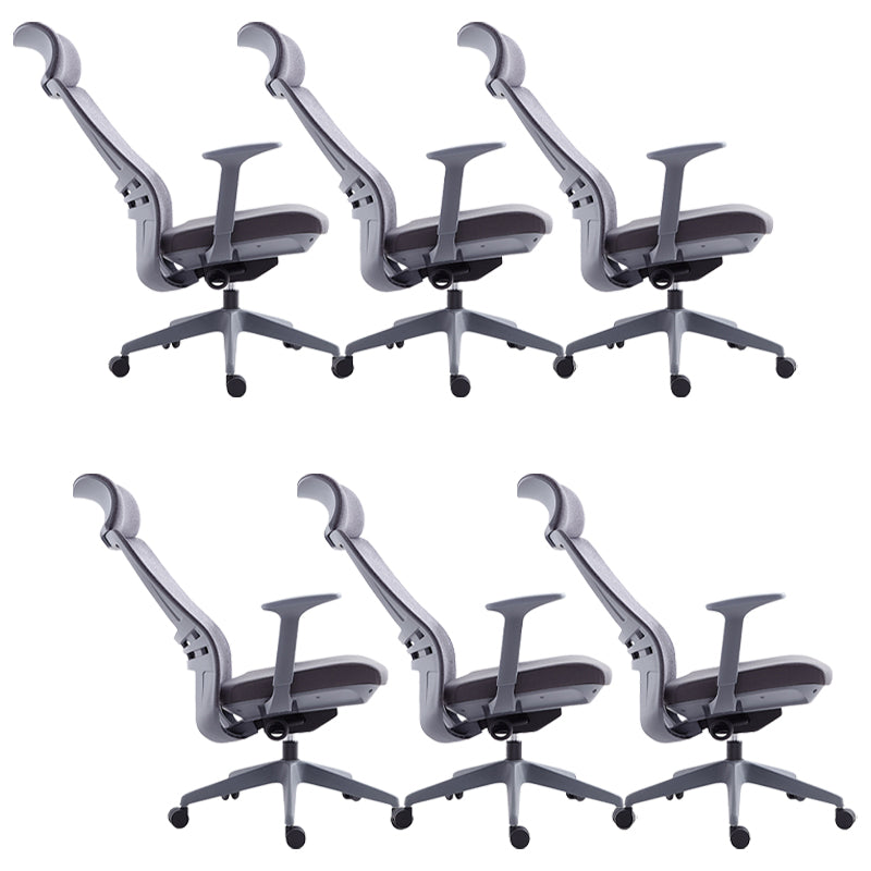 Silla de oficina moderna, altura ajustable del asiento, brazos fijos, silla de escritorio deslizante con ruedas