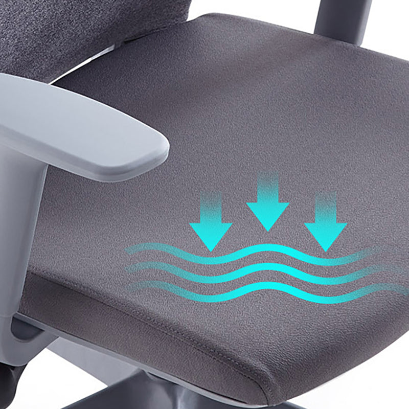 Silla de oficina moderna, altura ajustable del asiento, brazos fijos, silla de escritorio deslizante con ruedas