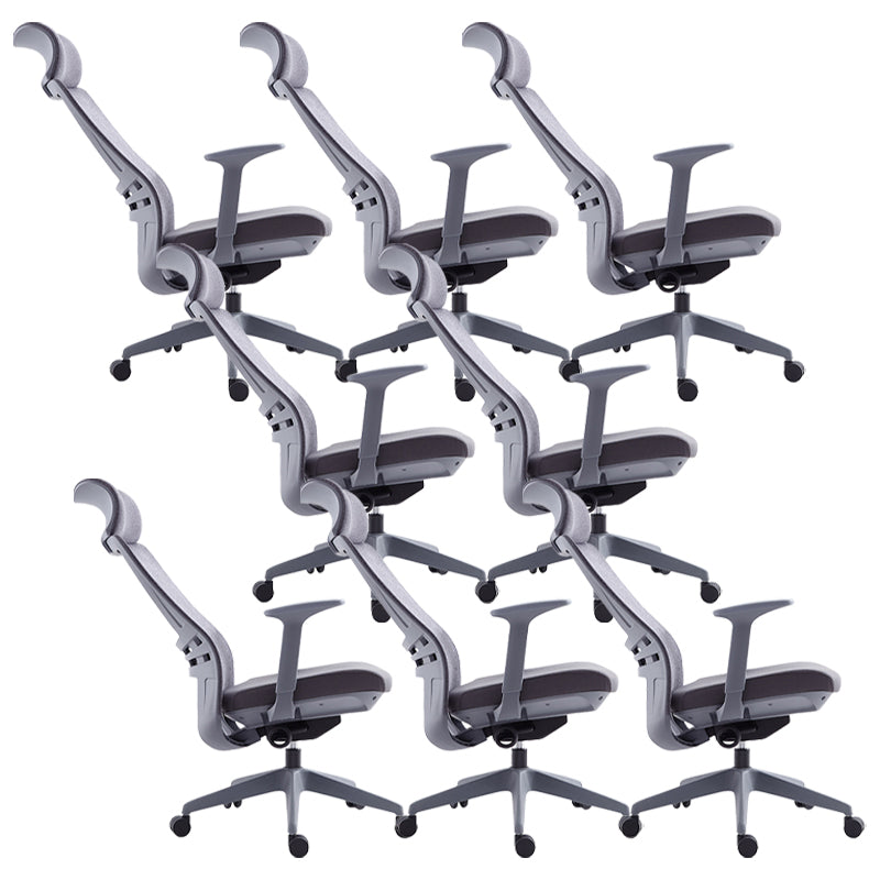 Silla de oficina moderna, altura ajustable del asiento, brazos fijos, silla de escritorio deslizante con ruedas