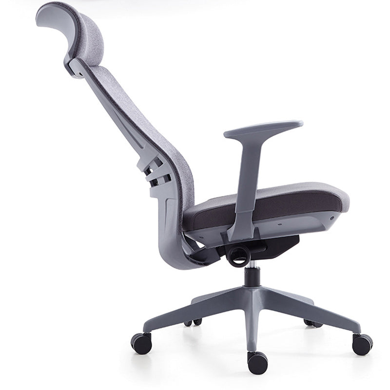 Silla de oficina moderna, altura ajustable del asiento, brazos fijos, silla de escritorio deslizante con ruedas