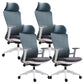 Silla de oficina moderna, altura ajustable del asiento, brazos fijos, silla de escritorio deslizante con ruedas