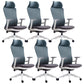 Silla de oficina moderna, altura ajustable del asiento, brazos fijos, silla de escritorio deslizante con ruedas