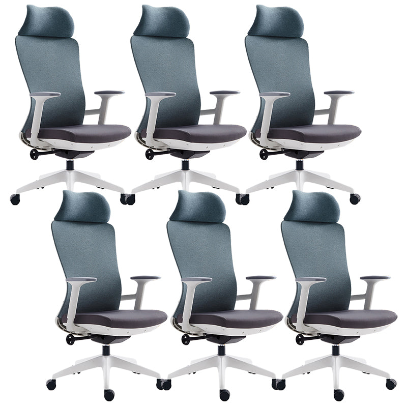 Silla de oficina moderna, altura ajustable del asiento, brazos fijos, silla de escritorio deslizante con ruedas