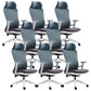 Silla de oficina moderna, altura ajustable del asiento, brazos fijos, silla de escritorio deslizante con ruedas