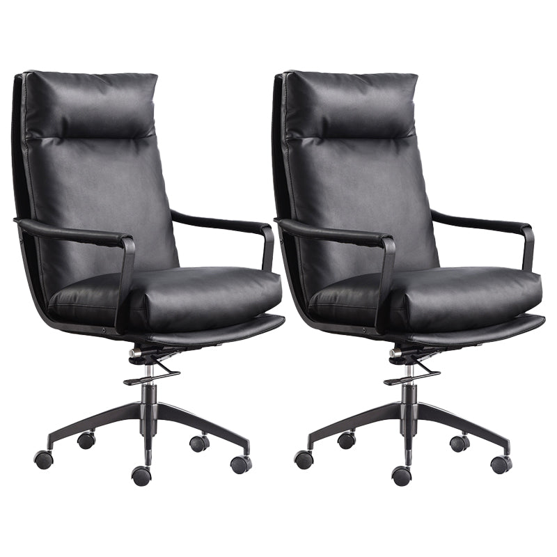 Modern Managers Chair Padded Arms Executive Chair with Wheels for Office Black 2 Piece Set High-Back (Over 22 in.) Clearhalo 'furn' 'furn_office_chair' 'Furniture' 'Office Chairs' 'Office Furniture' 'office_chair' 6488478
