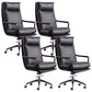 Modern Managers Chair Padded Arms Executive Chair with Wheels for Office Black 4 Piece Set High-Back (Over 22 in.) Clearhalo 'furn' 'furn_office_chair' 'Furniture' 'Office Chairs' 'Office Furniture' 'office_chair' 6488479