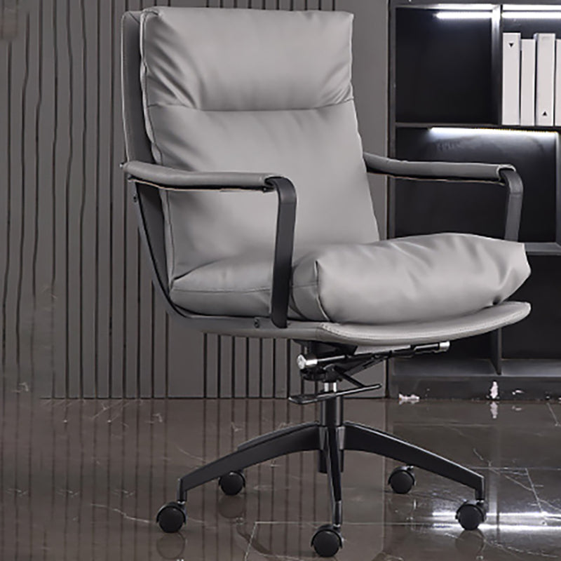 Modern Managers Chair Padded Arms Executive Chair with Wheels for Office Grey 1 Piece Mid-Back (14-22 in.) Clearhalo 'furn' 'furn_office_chair' 'Furniture' 'Office Chairs' 'Office Furniture' 'office_chair' 6488480