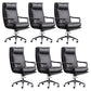 Modern Managers Chair Padded Arms Executive Chair with Wheels for Office Black 6 Piece Set High-Back (Over 22 in.) Clearhalo 'furn' 'furn_office_chair' 'Furniture' 'Office Chairs' 'Office Furniture' 'office_chair' 6488481