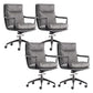 Modern Managers Chair Padded Arms Executive Chair with Wheels for Office Grey 4 Piece Set Mid-Back (14-22 in.) Clearhalo 'furn' 'furn_office_chair' 'Furniture' 'Office Chairs' 'Office Furniture' 'office_chair' 6488487