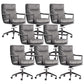 Modern Managers Chair Padded Arms Executive Chair with Wheels for Office Grey 8 Piece Set Mid-Back (14-22 in.) Clearhalo 'furn' 'furn_office_chair' 'Furniture' 'Office Chairs' 'Office Furniture' 'office_chair' 6488491