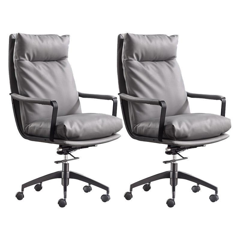 Modern Managers Chair Padded Arms Executive Chair with Wheels for Office Grey 2 Piece Set High-Back (Over 22 in.) Clearhalo 'furn' 'furn_office_chair' 'Furniture' 'Office Chairs' 'Office Furniture' 'office_chair' 6488493