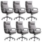 Modern Managers Chair Padded Arms Executive Chair with Wheels for Office Grey 6 Piece Set High-Back (Over 22 in.) Clearhalo 'furn' 'furn_office_chair' 'Furniture' 'Office Chairs' 'Office Furniture' 'office_chair' 6488497