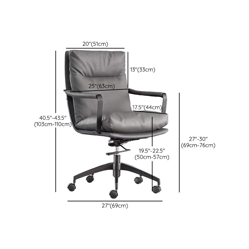 Modern Managers Chair Padded Arms Executive Chair with Wheels for Office Clearhalo 'furn' 'furn_office_chair' 'Furniture' 'Office Chairs' 'Office Furniture' 'office_chair' 6488499