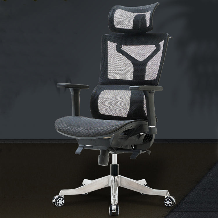 Modern Desk Chair Adjustable Arms Task Chair with Wheels for Office Black 1 Piece Clearhalo 'furn' 'furn_office_chair' 'Furniture' 'Office Chairs' 'Office Furniture' 'office_chair' 6488523