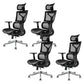 Modern Desk Chair Adjustable Arms Task Chair with Wheels for Office Black 4 Piece Set Clearhalo 'furn' 'furn_office_chair' 'Furniture' 'Office Chairs' 'Office Furniture' 'office_chair' 6488526