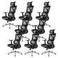 Modern Desk Chair Adjustable Arms Task Chair with Wheels for Office Black 8 Piece Set Clearhalo 'furn' 'furn_office_chair' 'Furniture' 'Office Chairs' 'Office Furniture' 'office_chair' 6488530