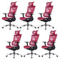 Modern Desk Chair Adjustable Arms Task Chair with Wheels for Office Red 6 Piece Set Clearhalo 'furn' 'furn_office_chair' 'Furniture' 'Office Chairs' 'Office Furniture' 'office_chair' 6488537