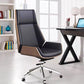 Modern Desk Chair Leather Computer Chair High-Back Executive Chair with Wheels Walnut+Black 1 Piece Clearhalo 'furn' 'furn_office_chair' 'Furniture' 'Office Chairs' 'Office Furniture' 'office_chair' 6488547