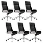 Modern Desk Chair Leather Computer Chair High-Back Executive Chair with Wheels White-Black 6 Piece Set Clearhalo 'furn' 'furn_office_chair' 'Furniture' 'Office Chairs' 'Office Furniture' 'office_chair' 6488551
