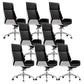 Modern Desk Chair Leather Computer Chair High-Back Executive Chair with Wheels White-Black 8 Piece Set Clearhalo 'furn' 'furn_office_chair' 'Furniture' 'Office Chairs' 'Office Furniture' 'office_chair' 6488554