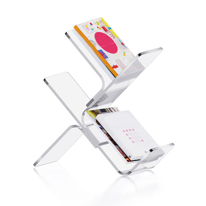 Zeitgenössischer Acryl -Bücherregal Standard Clear Open Back Bücherregal