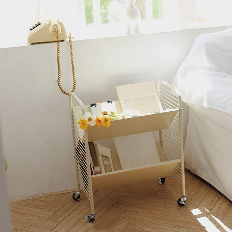 Glam Open Back Bookshelf Standard Metal 2 Shelves Bookcase for Home Office